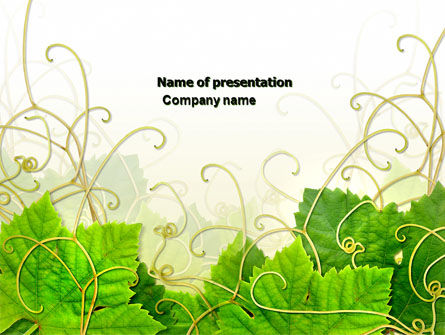 Grape Leaves Ornament PowerPoint Template, 04421, Nature & Environment — PoweredTemplate.com