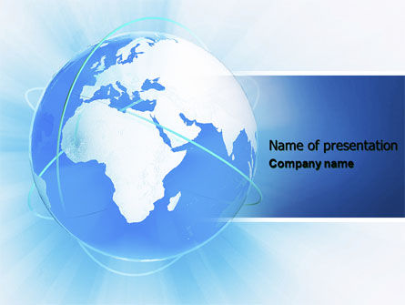 蓝色地球仪PowerPoint模板, 免费 PowerPoint模板, 04456, 全球 — PoweredTemplate.com