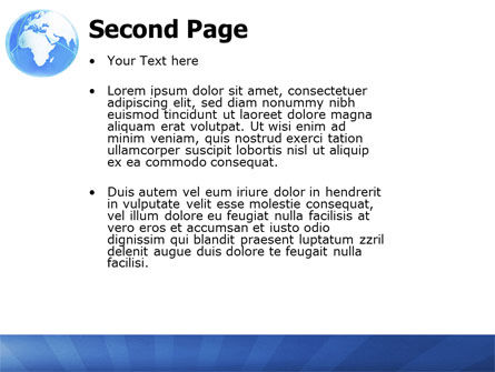 Modèle PowerPoint de globe bleu, Diapositive 2, 04456, Mondial — PoweredTemplate.com
