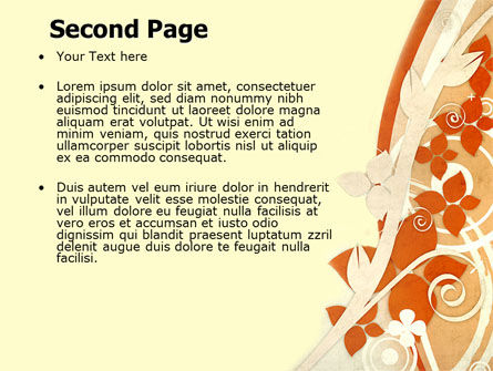 Orange Floral Theme PowerPoint Template, Slide 2, 04477, Abstract/Textures — PoweredTemplate.com