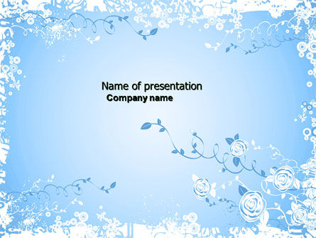 青い花のテーマ - PowerPointテンプレート, 無料 PowerPointテンプレート, 04525, 抽象／テクスチャ — PoweredTemplate.com
