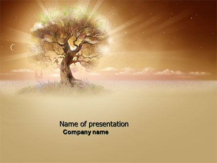 Modello PowerPoint - Albero solitario in campo in inverno, Gratis Modello PowerPoint, 04664, Natura & Ambiente — PoweredTemplate.com