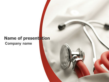 Modello PowerPoint - Fonendoscopio in un grigio colori rosso, Gratis Modello PowerPoint, 04712, Medico — PoweredTemplate.com