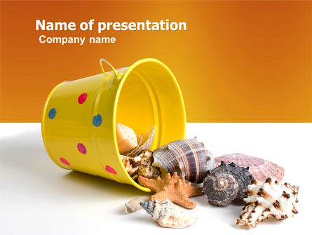 Beach Bucket PowerPoint Template, 04749, Education & Training — PoweredTemplate.com