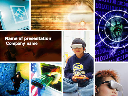 Modelo do PowerPoint - colagem da realidade virtual, Grátis Modelo do PowerPoint, 04782, Tecnologia e Ciência — PoweredTemplate.com