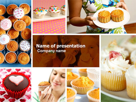 Modello PowerPoint - Cupcakes, Gratis Modello PowerPoint, 04823, Food & Beverage — PoweredTemplate.com