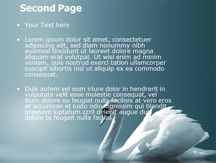White Swan PowerPoint Template, Slide 2, 04825, Animals and Pets — PoweredTemplate.com