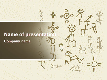 Ancient Petroglyphs PowerPoint Template, 04912, Technology and Science — PoweredTemplate.com