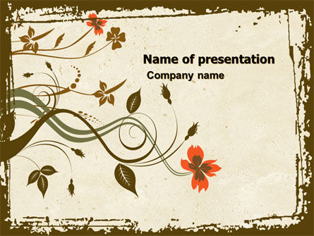 Floral Pattern PowerPoint Template, 04960, Abstract/Textures — PoweredTemplate.com