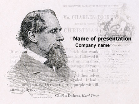 Charles Dickens PowerPoint Template, Gratis PowerPoint-sjabloon, 04998, Education & Training — PoweredTemplate.com