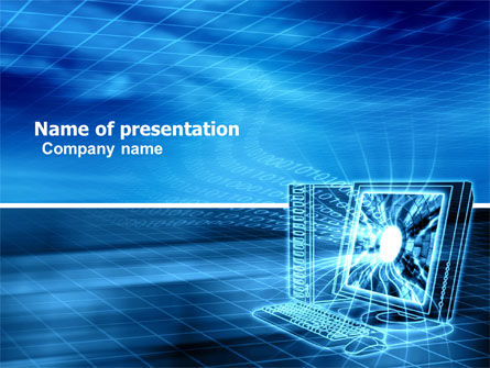 Personal Computer Wired Model PowerPoint Template, 05007, Technology and Science — PoweredTemplate.com