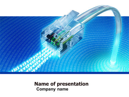 Modello PowerPoint - Patch cord nei colori blu, Gratis Modello PowerPoint, 05058, Telecomunicazioni — PoweredTemplate.com