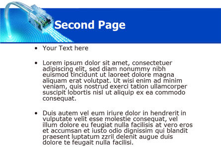 Plantilla de PowerPoint - cordón de remiendo en colores azules, Diapositiva 2, 05058, Telecomunicación — PoweredTemplate.com