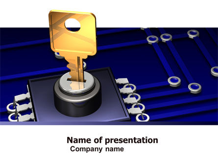 数据保护键PowerPoint模板, 免费 PowerPoint模板, 05074, 技术与科学 — PoweredTemplate.com