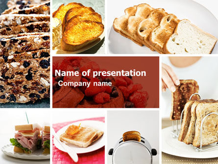 Geroosterd Brood PowerPoint Template, Gratis PowerPoint-sjabloon, 05125, Food & Beverage — PoweredTemplate.com