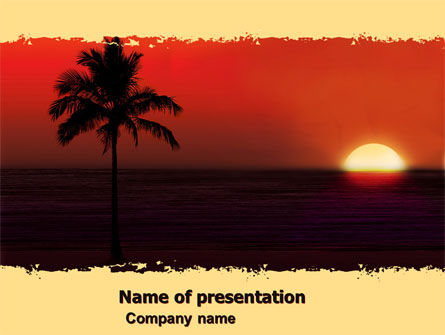 熱帯夕日 - PowerPointテンプレート, 無料 PowerPointテンプレート, 05128, 自然＆環境 — PoweredTemplate.com
