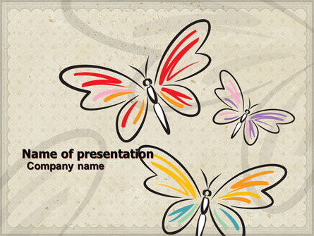 Butterflies PowerPoint Template, Free PowerPoint Template, 05134, Abstract/Textures — PoweredTemplate.com