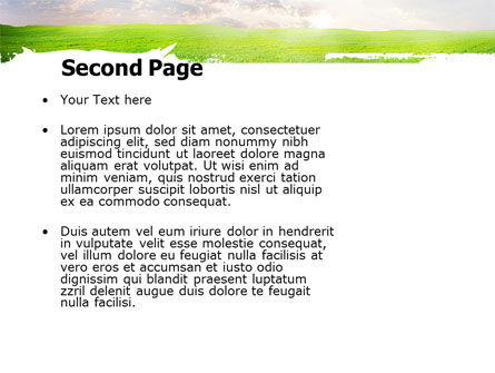 Aurora Over Het Groene Veld PowerPoint Template, Dia 2, 05135, Landbouw — PoweredTemplate.com