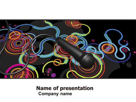Microphone Of 70th PowerPoint Template, 05181, Art & Entertainment — PoweredTemplate.com