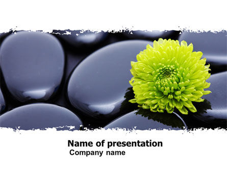 Yellow Flower In A Dark Blue Stones PowerPoint Template, Free PowerPoint Template, 05187, Health and Recreation — PoweredTemplate.com