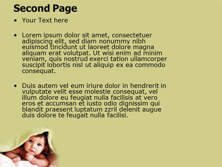 Plantilla de PowerPoint - bebé bajo manta, Diapositiva 2, 05234, Pessoas — PoweredTemplate.com