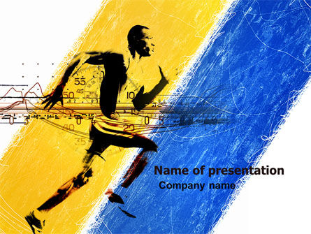 Running Athlete PowerPoint Template, Free PowerPoint Template, 05243, Sports — PoweredTemplate.com