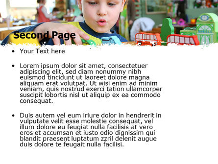 Kind spielt im kindergarten PowerPoint Vorlage, Folie 2, 05252, Education & Training — PoweredTemplate.com