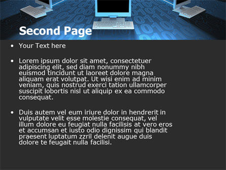 Templat PowerPoint Koneksi Jaringan Jenis Bintang, Slide 2, 05256, Komputer — PoweredTemplate.com