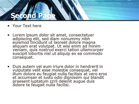 Templat PowerPoint Pencakar Langit Berwarna Biru, Slide 2, 05261, Konstruksi — PoweredTemplate.com