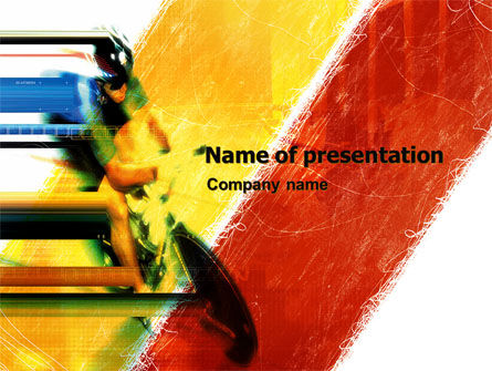 循环赛跑PowerPoint模板, 免费 PowerPoint模板, 05292, 运动的 — PoweredTemplate.com
