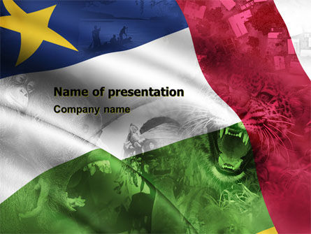 中央アフリカ共和国 - PowerPointテンプレート, 無料 PowerPointテンプレート, 05323, 旗／インターナショナル — PoweredTemplate.com