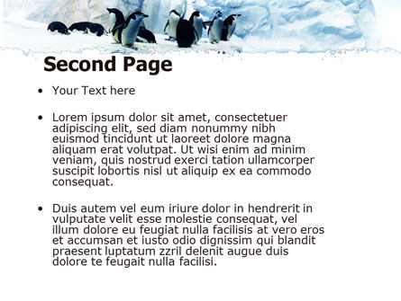 Penguins On The Iceberg PowerPoint Template, Slide 2, 05353, Nature & Environment — PoweredTemplate.com