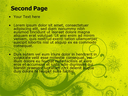 Green Ornament PowerPoint Template, Dia 2, 05450, Abstract/Textuur — PoweredTemplate.com
