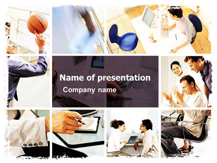 Teambuilding Collage PowerPoint Template, Gratis PowerPoint-sjabloon, 05481, Mensen — PoweredTemplate.com