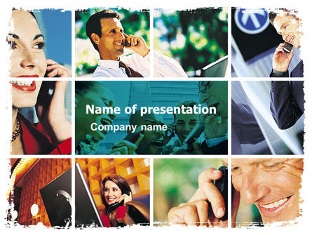 电话沟通PowerPoint模板, 免费 PowerPoint模板, 05534, 电信 — PoweredTemplate.com