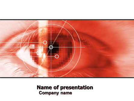 Eye In Red Colors PowerPoint Template, 05574, Technology and Science — PoweredTemplate.com