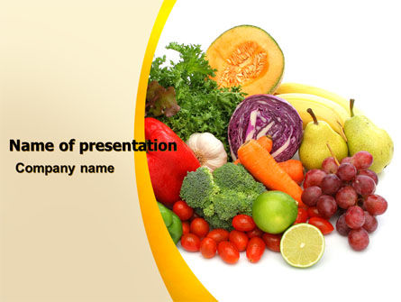 Plantilla de PowerPoint - frutas y vegetales, Gratis Plantilla de PowerPoint, 05579, Agricultura — PoweredTemplate.com