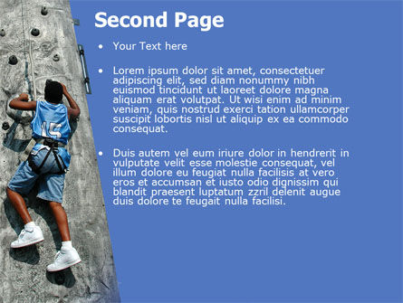 Climber On A Climbing Wall PowerPoint Template, Slide 2, 05592, Business Concepts — PoweredTemplate.com