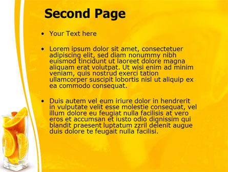 Glass Of Orange Slices PowerPoint Template, Slide 2, 05610, Food & Beverage — PoweredTemplate.com