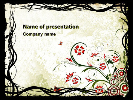 Open Flowers Pattern PowerPoint Template, Free PowerPoint Template, 05625, Abstract/Textures — PoweredTemplate.com