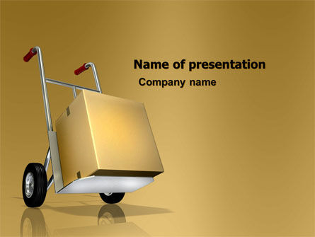 Handwagen PowerPoint Template, PowerPoint-sjabloon, 05628, Carrière/Industrie — PoweredTemplate.com