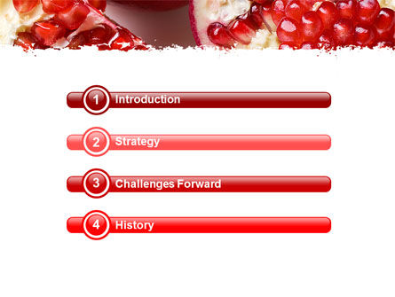 Pomegranate On A Green White Background PowerPoint 