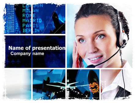 航空公司时间表PowerPoint模板, 免费 PowerPoint模板, 05690, 汽车和运输 — PoweredTemplate.com