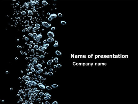 Bubbels In Donkere Vloeistof PowerPoint Template, PowerPoint-sjabloon, 05756, Natuur & Milieu — PoweredTemplate.com