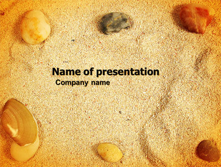 Modelo do PowerPoint - areia da praia, Grátis Modelo do PowerPoint, 05765, Carreiras/Indústria — PoweredTemplate.com