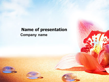 Red Orchid PowerPoint Template, Free PowerPoint Template, 05810, Health and Recreation — PoweredTemplate.com