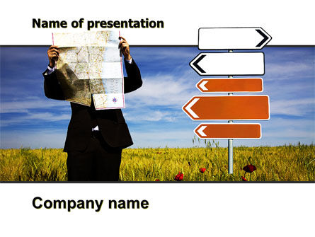 ルートの選択 - PowerPointテンプレート, 無料 PowerPointテンプレート, 05832, ビジネスコンセプト — PoweredTemplate.com