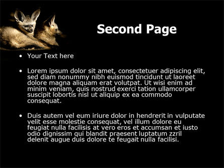 Plantilla de PowerPoint gratis - zorro de orejas de murciélago, Diapositiva 2, 05837, Animales y Mascotas — PoweredTemplate.com