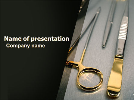 Plantilla de PowerPoint - instrumentos quirúrgicos en colores oscuros, Plantilla de PowerPoint, 05867, Médico — PoweredTemplate.com