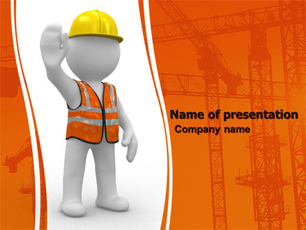 Modelo do PowerPoint - figura simbólica de um construtor, Grátis Modelo do PowerPoint, 05877, Construção — PoweredTemplate.com
